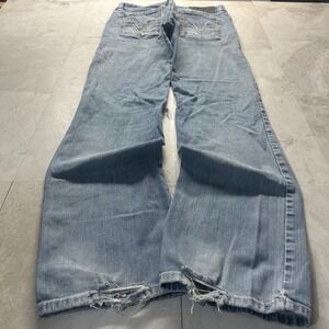 Rock & Roll Cowboy Pistol Bootcut Jeans Light Wash Mens 32x32 Distressed Denim